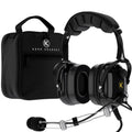 KORE P1 General Aviation Headset (Mono) with Headset Bag, Dual GA Plugs